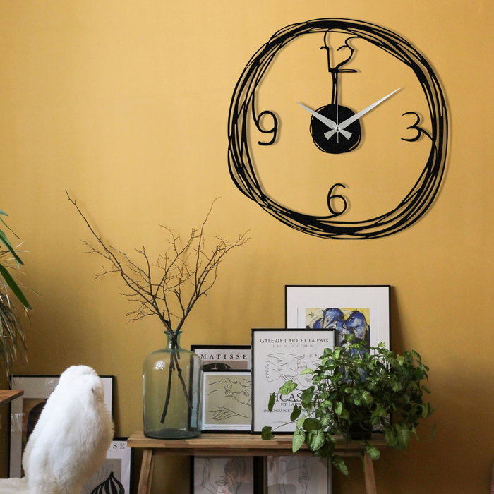 Wallity Gergo Reloj de Pared Decorativo de Metal Negro